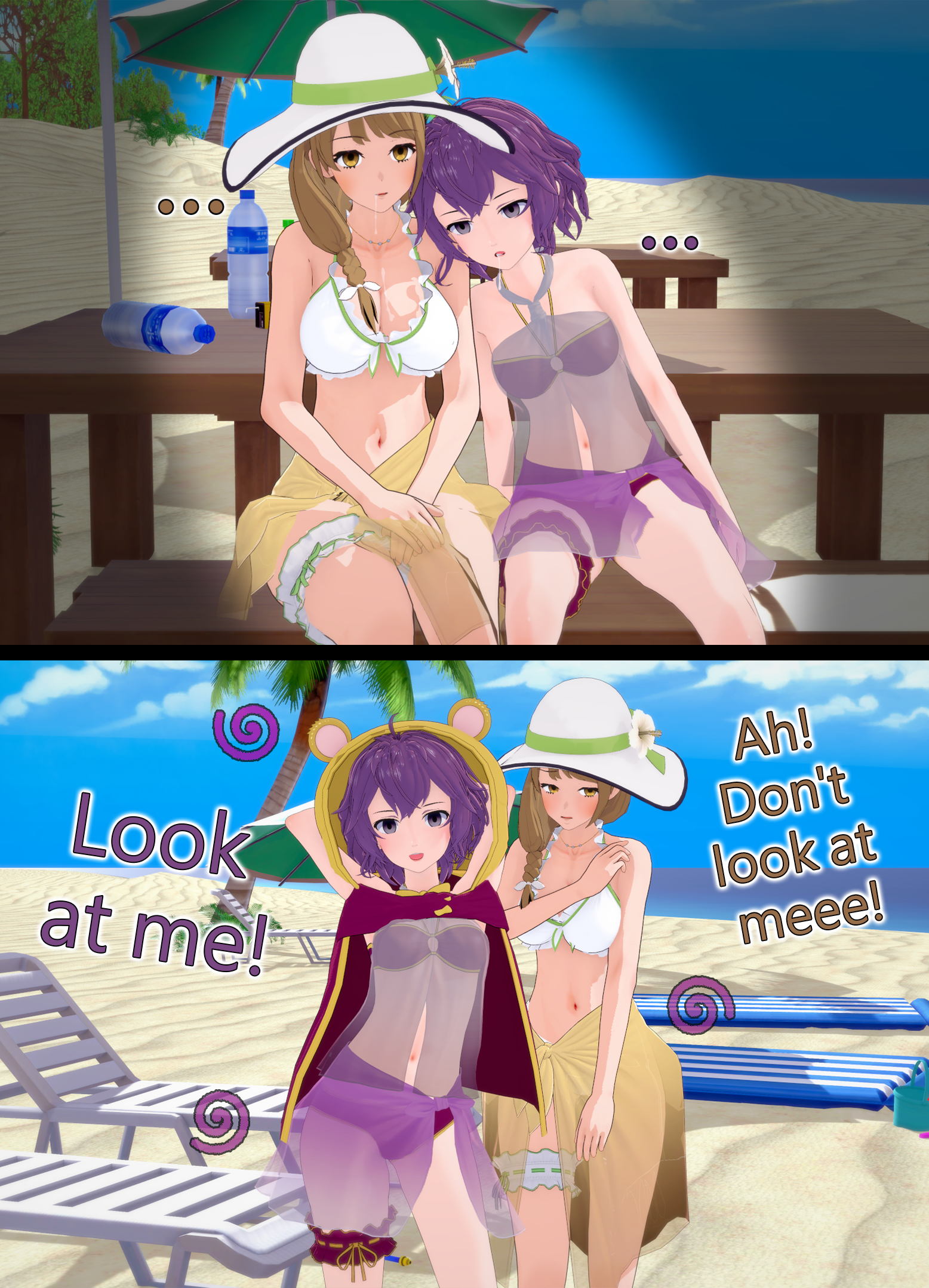... 2girls 2koma 3d ? accessory alternate_costume animal_hood arms_behind_head ass_visible_through_thighs bangs bare_arms bare_legs bare_midriff bare_shoulders bare_thighs beach beach_chair beach_umbrella bench bernadetta_von_varley bernadetta_von_varley_(summer) bikini blush bottle braid breasts brown_hair cape cleavage collarbone confusion covering covering_breasts drooling embarrassed empty_eyes english_text exhibitionism female female_only femsub fire_emblem fire_emblem:_three_houses fire_emblem_engage fire_emblem_heroes goldmary_(fire_emblem) grey_eyes hair_over_shoulder hat hat_flower hood humiliation hypnotic_magic instant_loss instant_loss_2koma legband legs long_hair looking_at_viewer medium_breasts midriff mind_control multiple_females multiple_girls multiple_subs navel necklace nintendo ocean official_alternate_costume outdoors palm_tree parasol personality_switch pose public purple_bikini purple_hair purple_sarong purple_swimsuit saliva saliva_trail sand sarong see-through short_hair shoulders side_ponytail sitting small_breasts sun_hat swimsuit table text thighs towel tree umbrella water white_bikini white_swimsuit yellow_eyes yellow_sarong