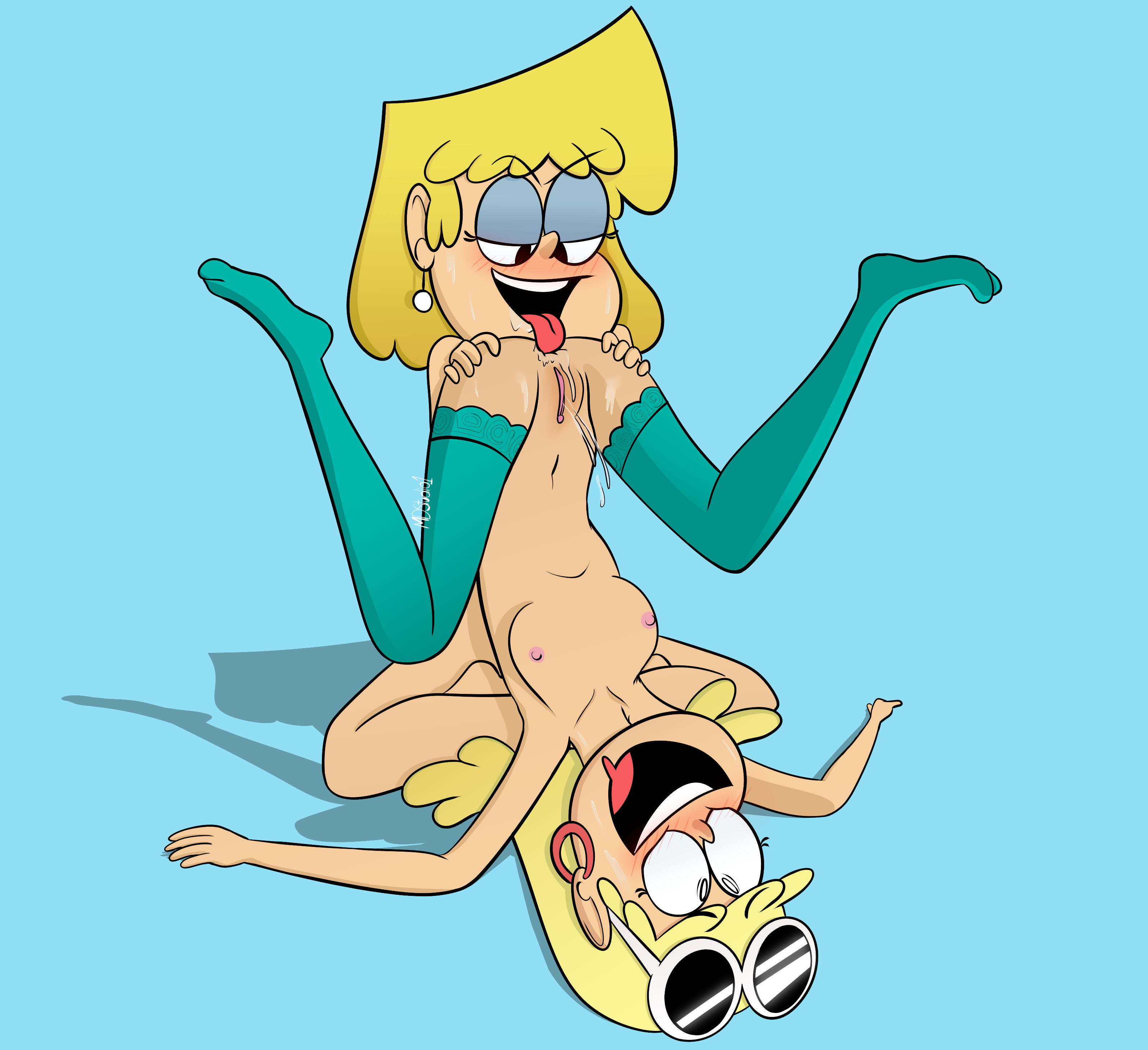 Leni loud xxx - leni loud, lori loud, the loud house, blue background, simp...