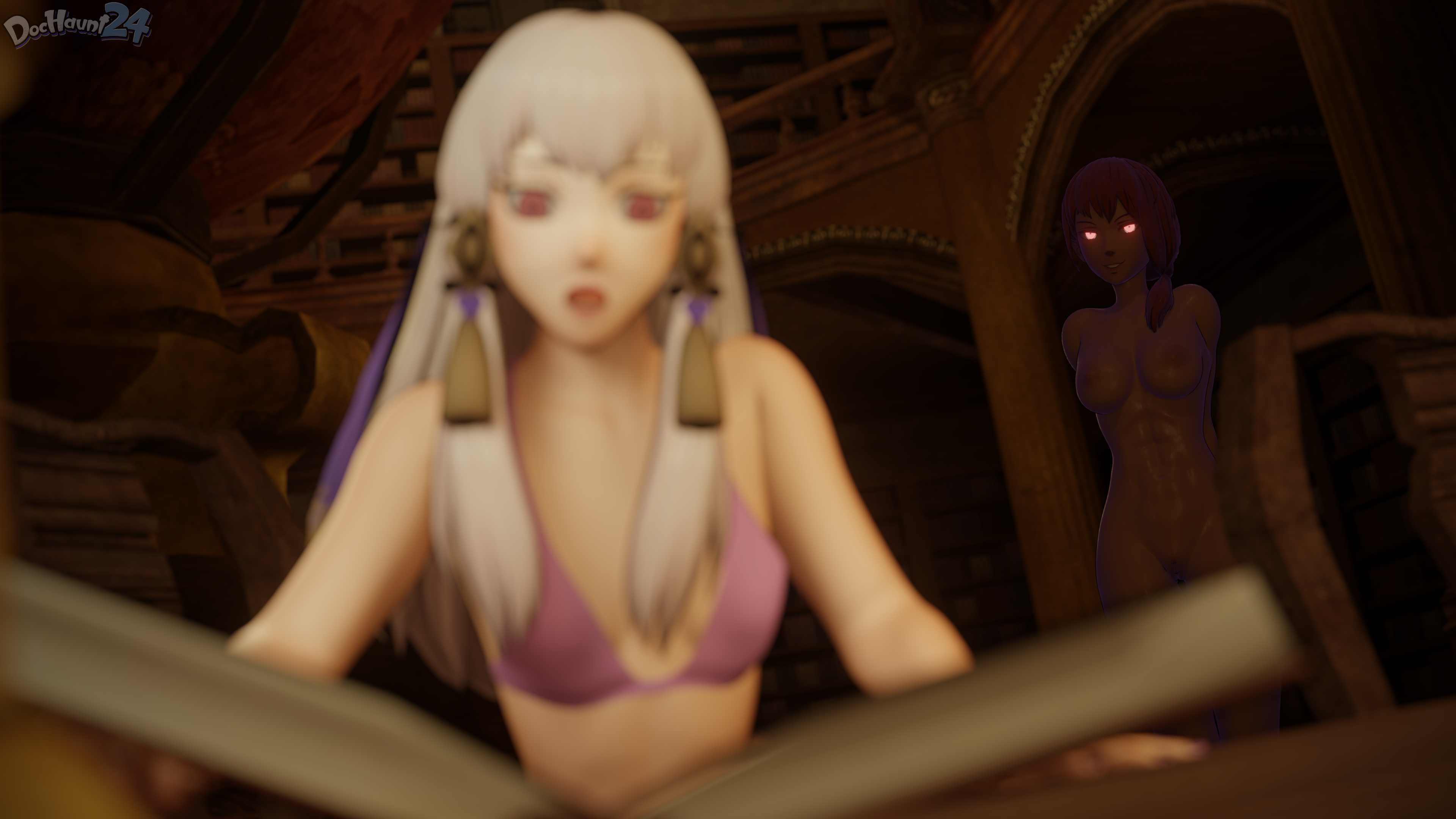 2girls 3d corruption female female_only femdom femsub indoors mind_control multiple_girls slave yuri