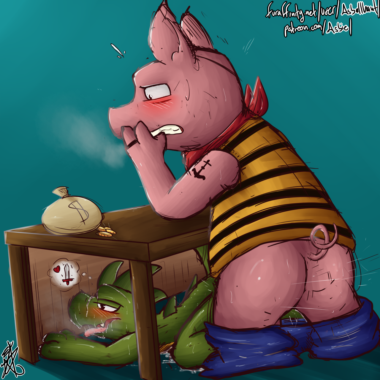 Rule34 - If it exists, there is porn of it / asbel lhant (artist), lizard- man, pig-man / 835105