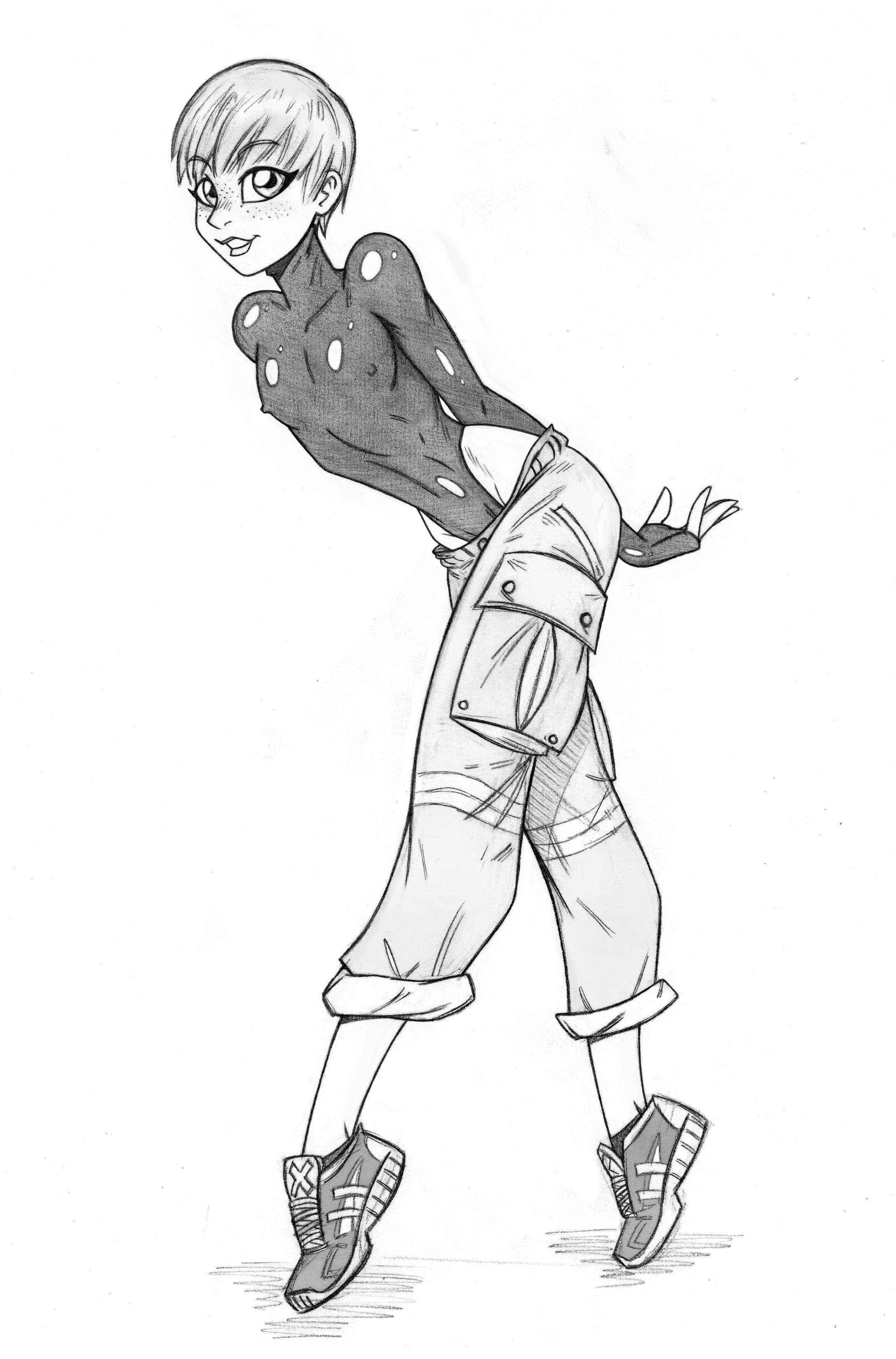 pencil (artwork), 1boy, femboy, girly, leotard, male, solo male, 