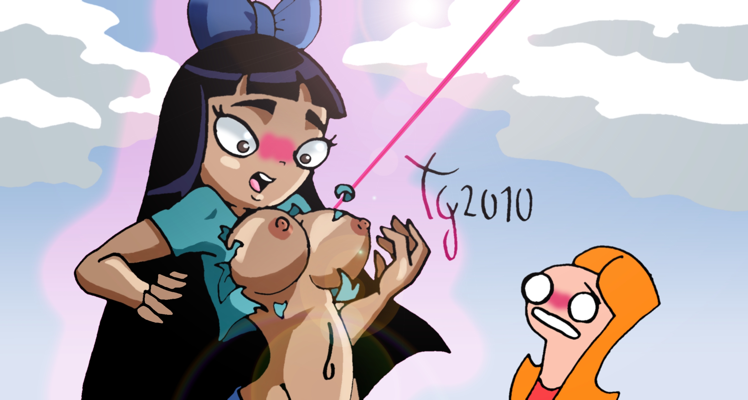 toongrowner, candace flynn, stacy hirano, phineas and ferb, 2010, areola, b...