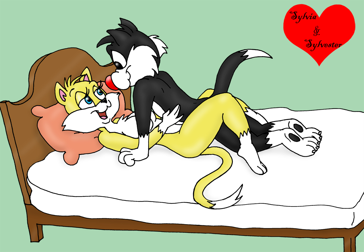 sylvester, sylvia (<b>looney</b> tunes), <b>looney</b> tunes, tagme, anthro, bed, black f...