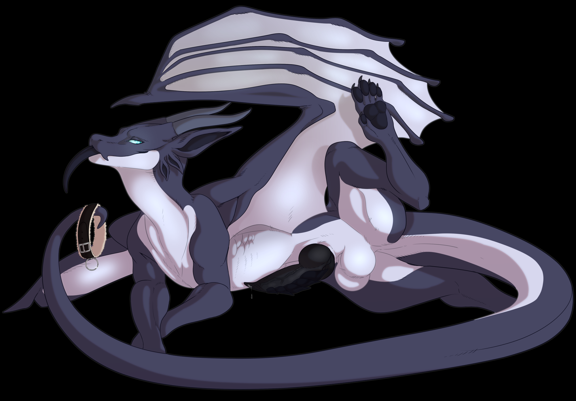 pose, balls, collar, dragon, male, male only, penis, pulltooth, tavix, 