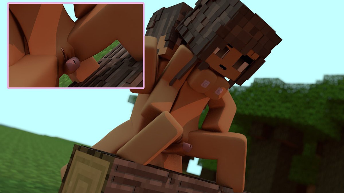 minecraft, 3d, tagme, 1boy, big breasts, female, nude, outdoors, sex.