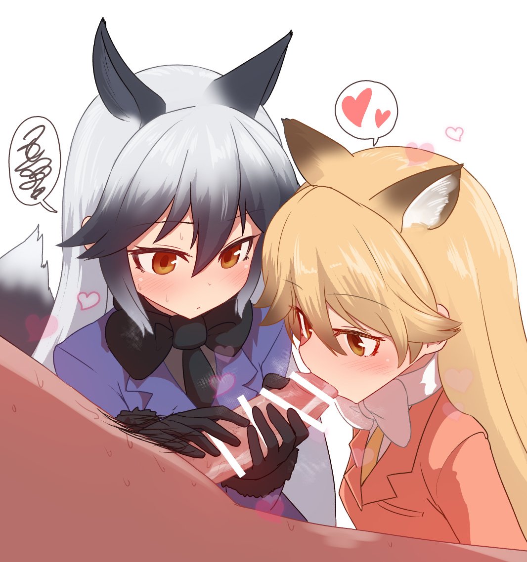 Rule34 - If it exists, there is porn of it / sumiyao (amam), ezo red fox  (kemono friends), silver fox (kemono friends) / 1696498