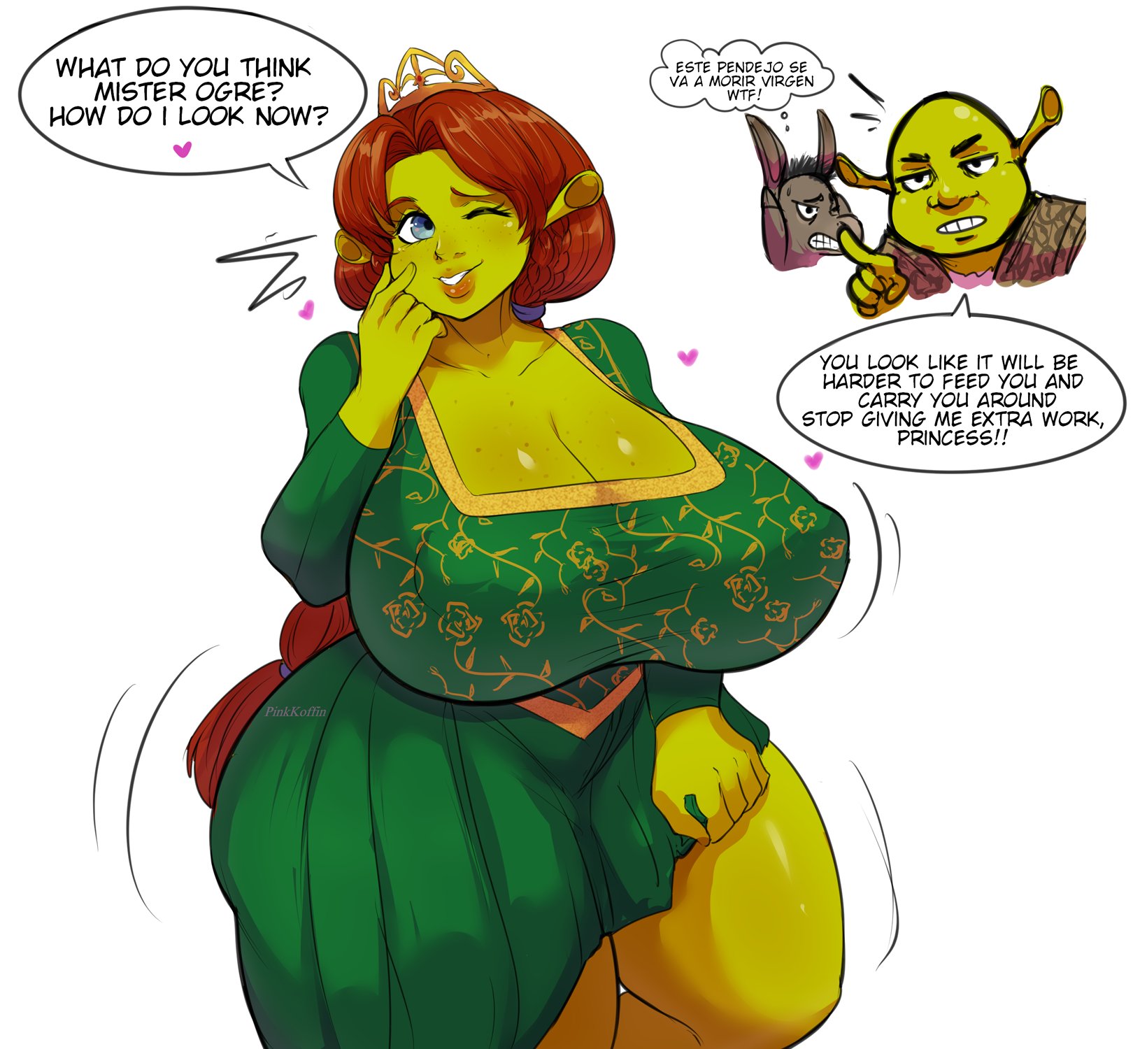 Rule34 - If it exists, there is porn of it / pinkkoffin, donkey (shrek),  princess fiona, shrek (character) / 6074626