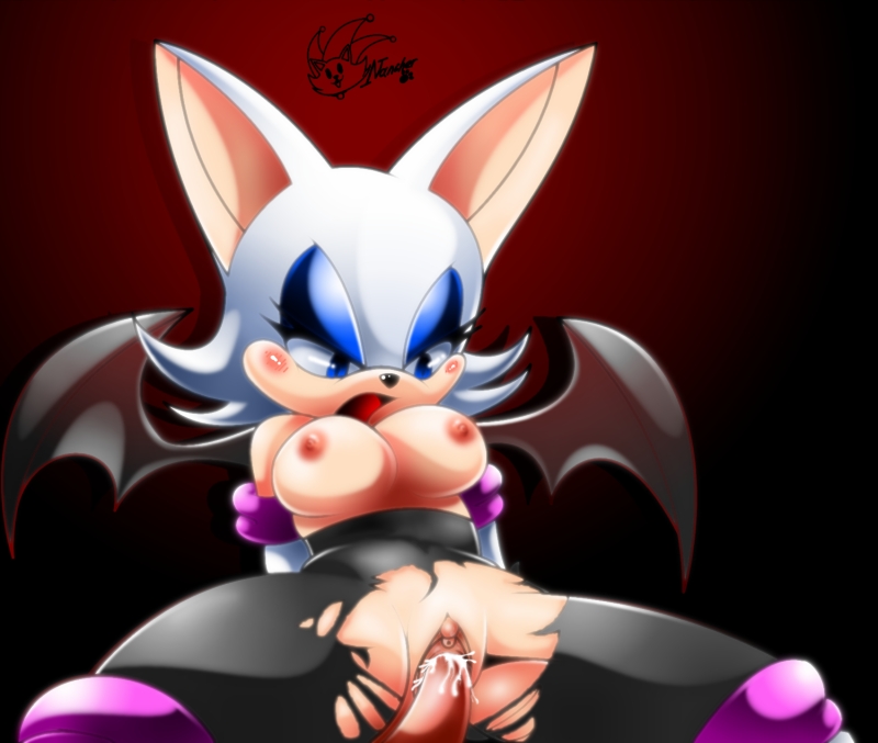 nancher, rouge the bat, sega, sonic (series), bat ears, bat wings, breasts, clitoris, cum, furry, gloves, penis, pussy, torn clothes, uncensored, urethra, vagina, vaginal penetration, wings, 