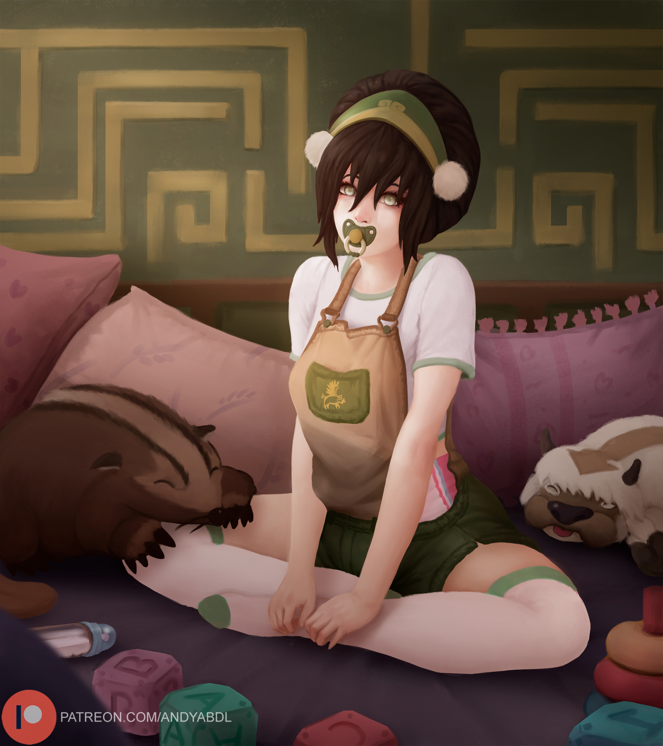 toph bei fong, avatar the last airbender, abdl, andyabdl, andydl18, bed, be...