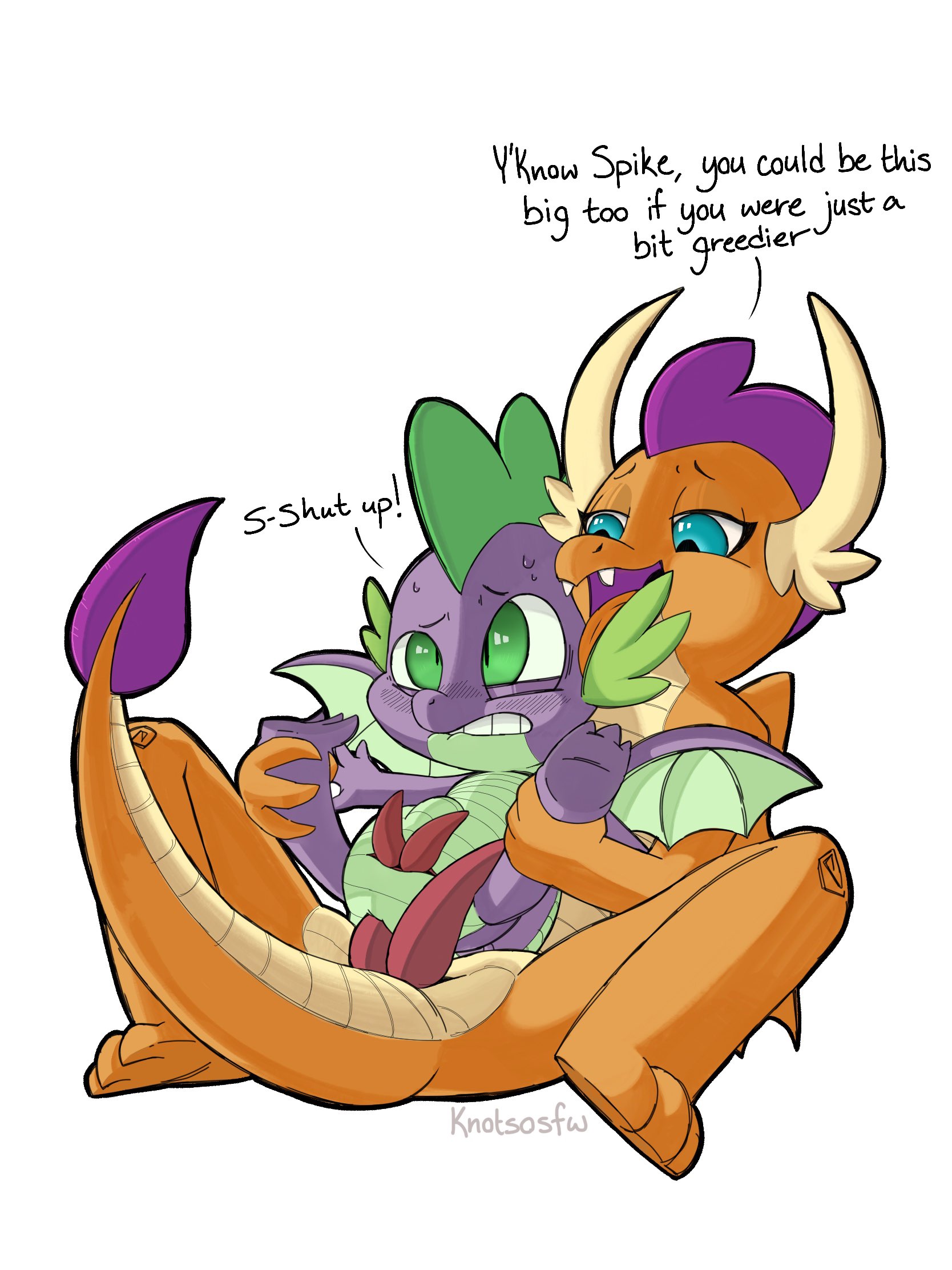 Rule34 - If it exists, there is porn of it / knotsosfw, smolder (mlp), spike  (mlp) / 4718582