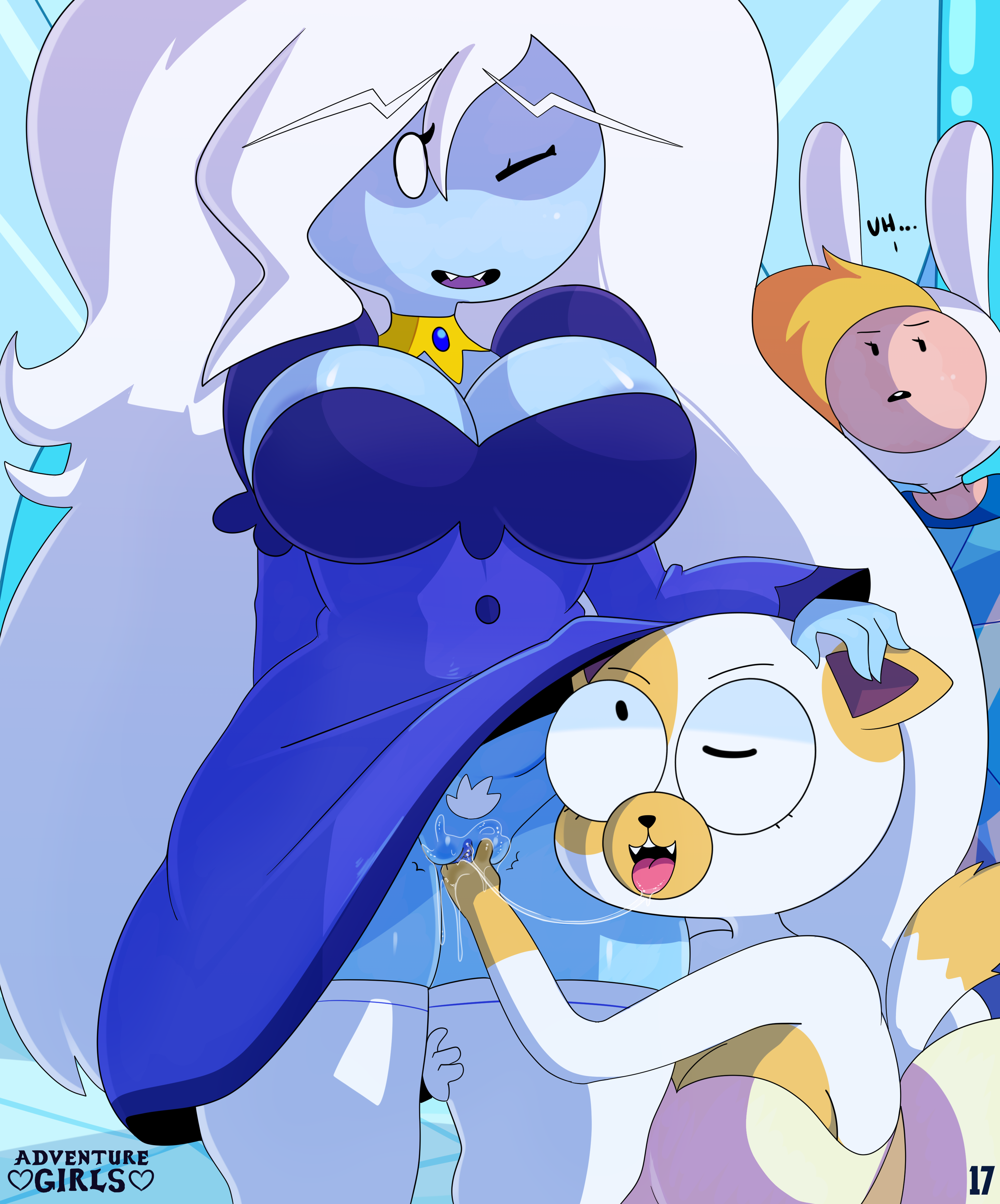 somescrub, cake the cat, fionna the human girl, ice queen, adventure time, ...