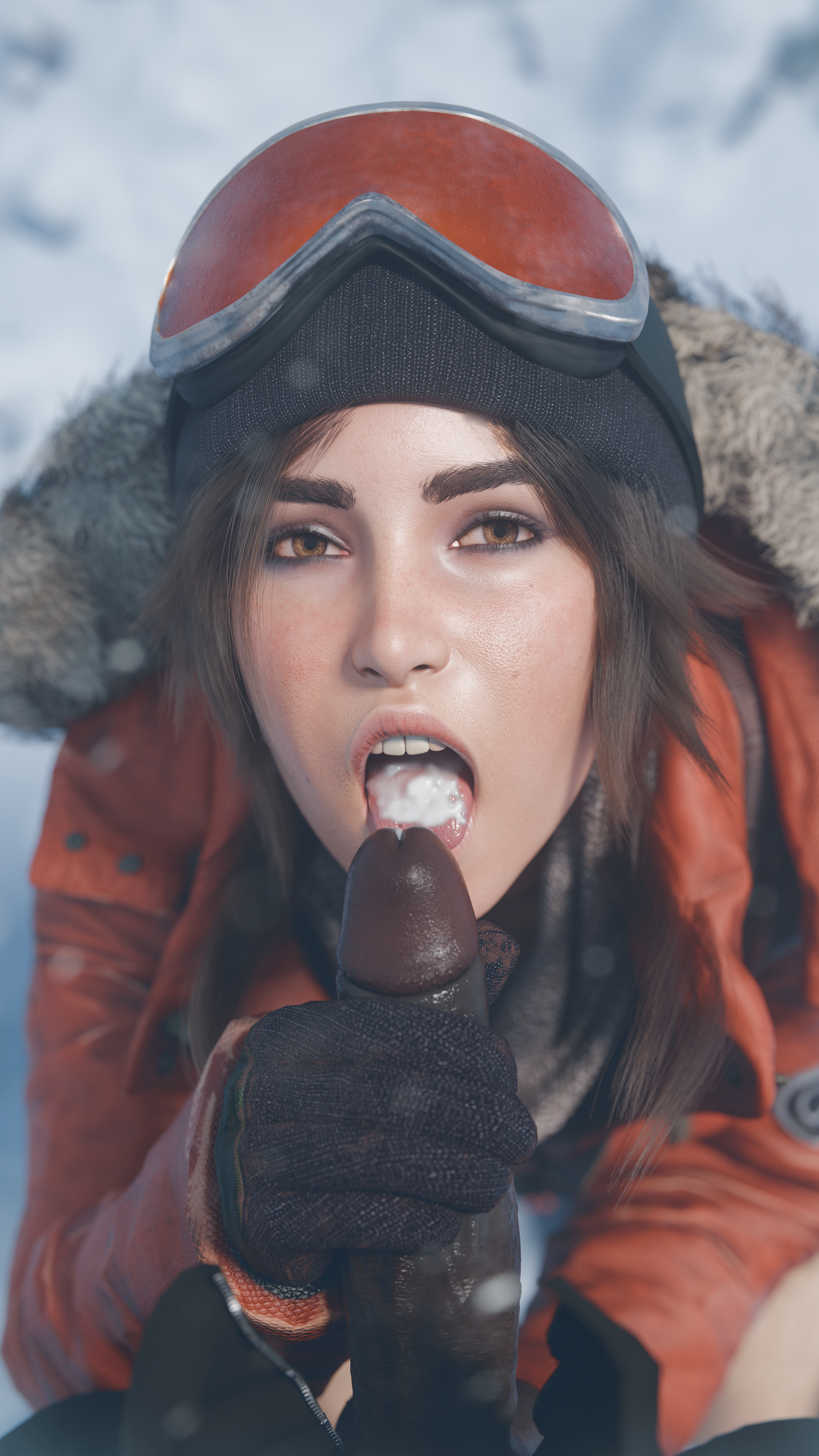 1boy 1boy1girl 1girl1boy 1girls 3d beanie big_cock big_dick big_penis blowjob blowjob_face blowjob_pov brown_eyes brown_hair clothed clothed_female cock cold cum_in_mouth dark-skinned_male dick eye_contact fellatio fellatio_face female female_focus interracial kneeling lara_croft lara_croft_(survivor) male on_knees oral oral_sex outdoor_sex outdoors outdoors_sex penis penis_in_mouth ponytail pov pov_blowjob pov_eye_contact snow snowbunny snowing sucking sucking_penis syphe tomb_raider tomb_raider_(survivor) zipper