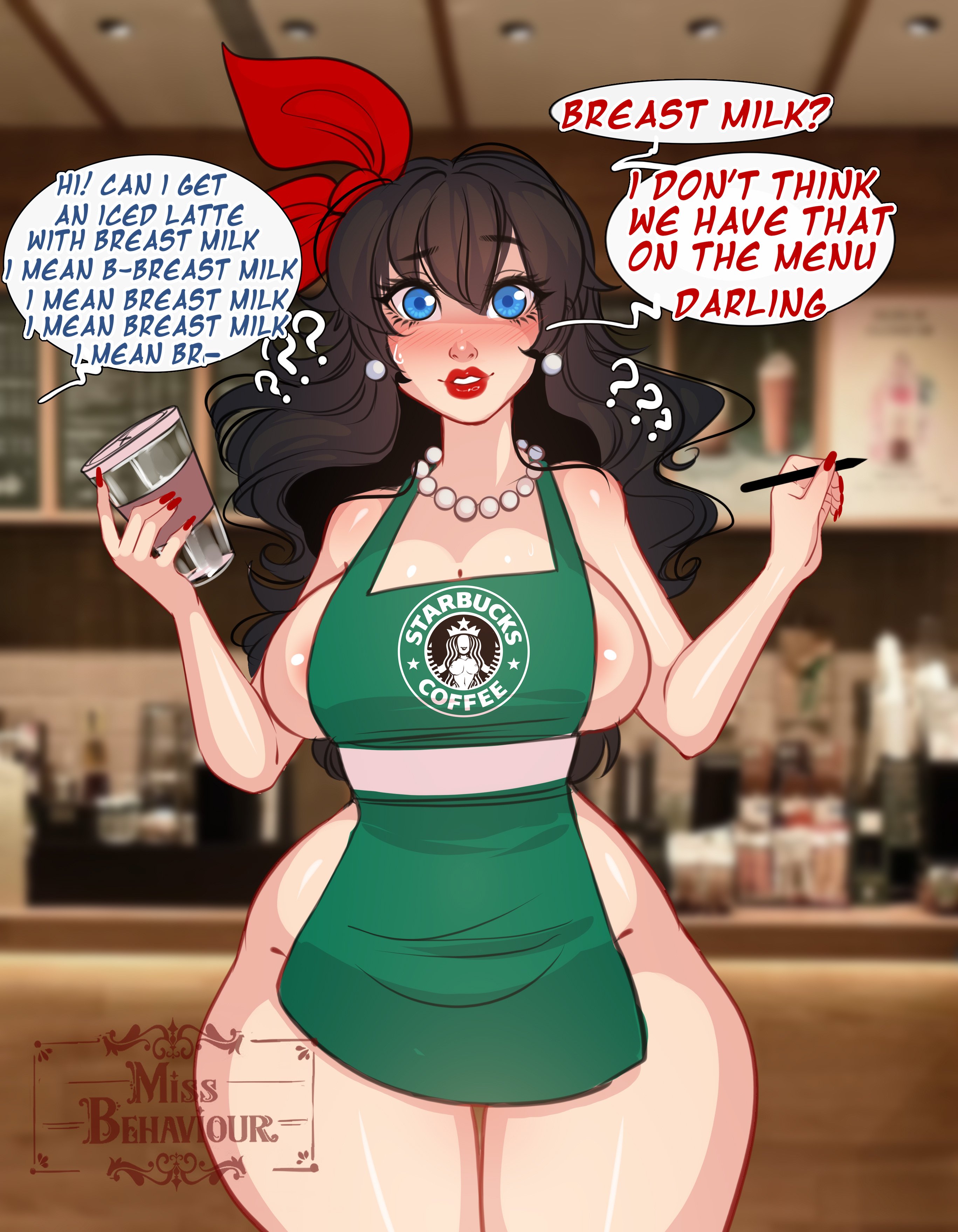 missbehaviour, speech bubble, text, 1girls, breasts, female, female only, h...