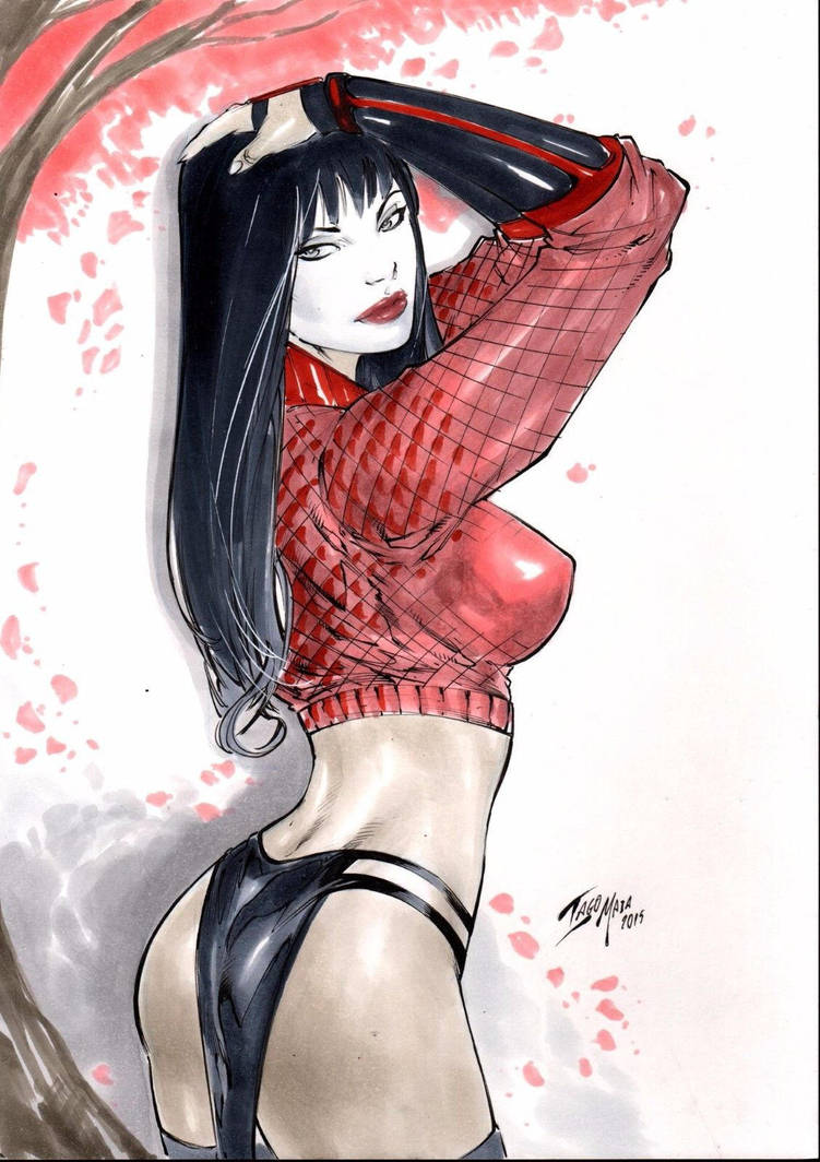 ed benes studio, iago maia, shi, ana ishikawa, shi (character), crusade comics, 2015, dated, arm guards, asian, asian female, ass, bare midriff, big breasts, black hair, black loincloth, black panties, blue eyes, breasts, busty, cherry blossom, cherry blossoms, curvaceous, curvy, erect nipples, facepaint, geisha, hand in hair, loincloth, long hair, makeup, mascara, midriff baring shirt, nipple bulge, nipples, panties, red lips, red lipstick, red shirt, red topwear, shirt, signature, thick thighs, thighhighs, thighs, topwear, tree, voluptuous, 