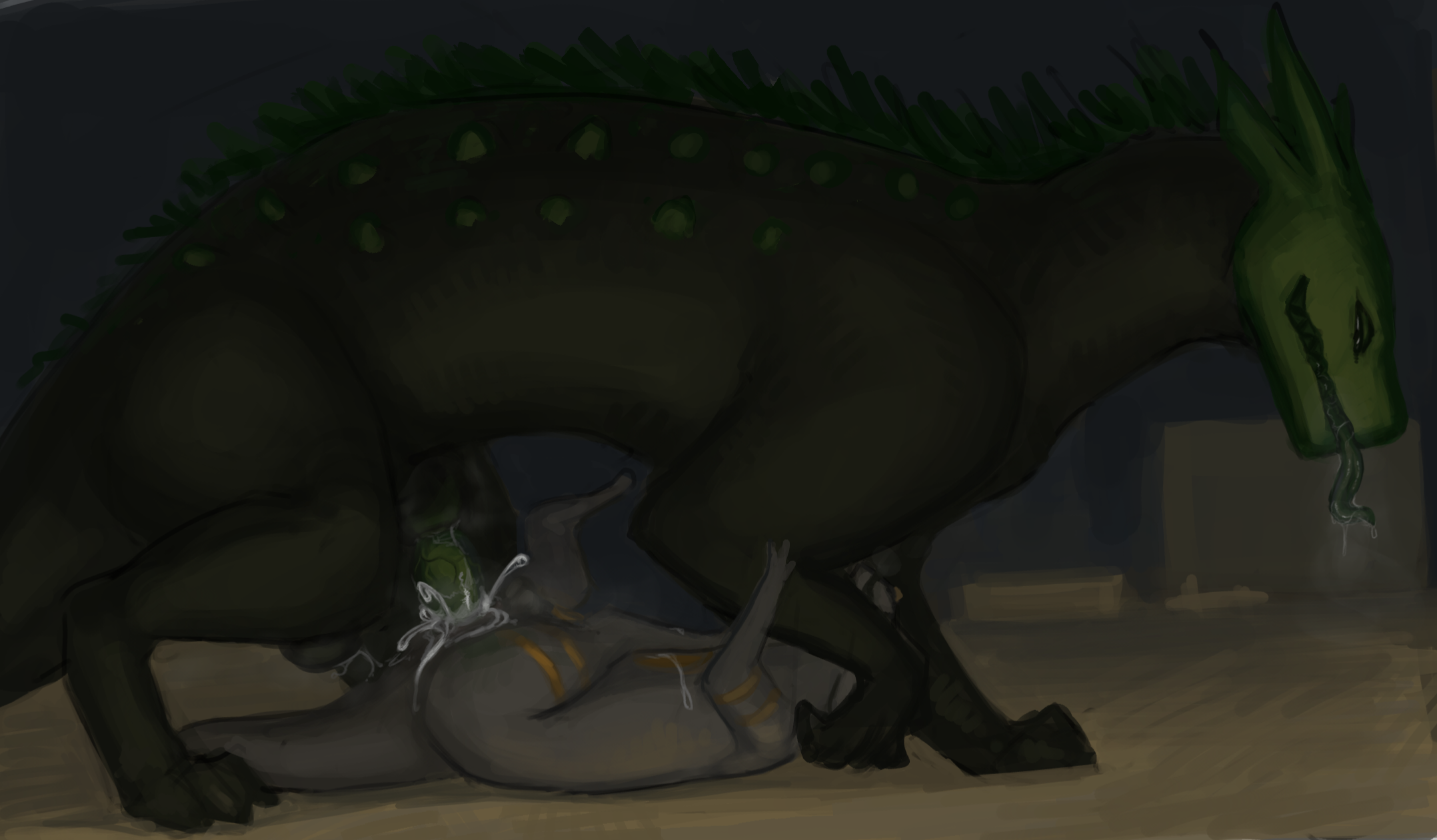anal anal_sex animal_genitalia animal_penis balls bedroom_eyes bodily_fluids corvidtree cum cum_drip cum_in_ass cum_inside deep_penetration dragon dripping duo feral feral_on_top genital_fluids genitals green_lizard_(rain_world) hi_res knot lizard lizard_(rain_world) male male/male musk mythological_creature mythological_scalie mythology narrowed_eyes penetration penis rain_world reptile saliva scalie seductive sheath size_difference size_transformation slugcat tail tongue tongue_out transformation videocult