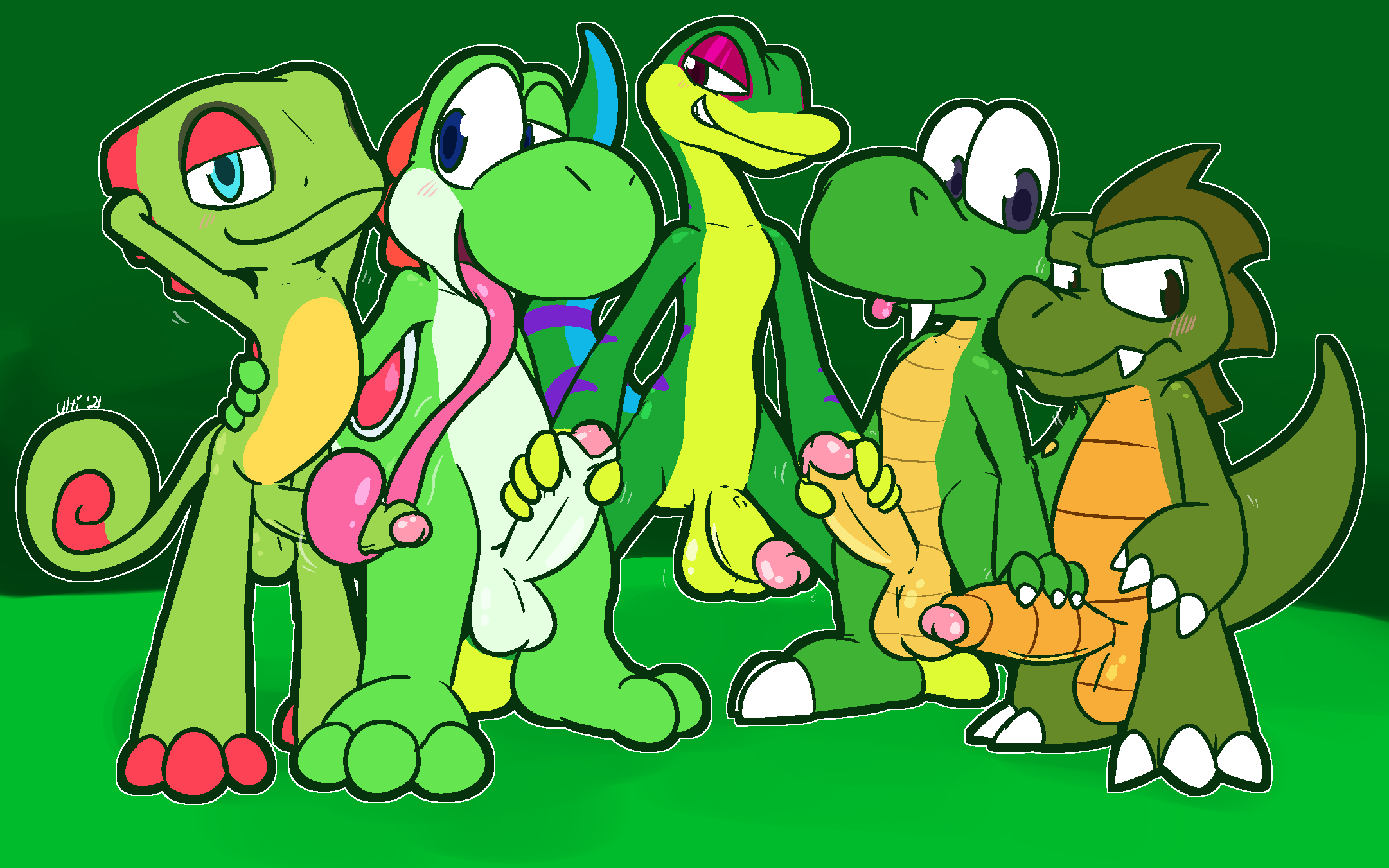 croc, ultilix, green yoshi, lizard-man, yooka, yoshi, croc: legend of the g...