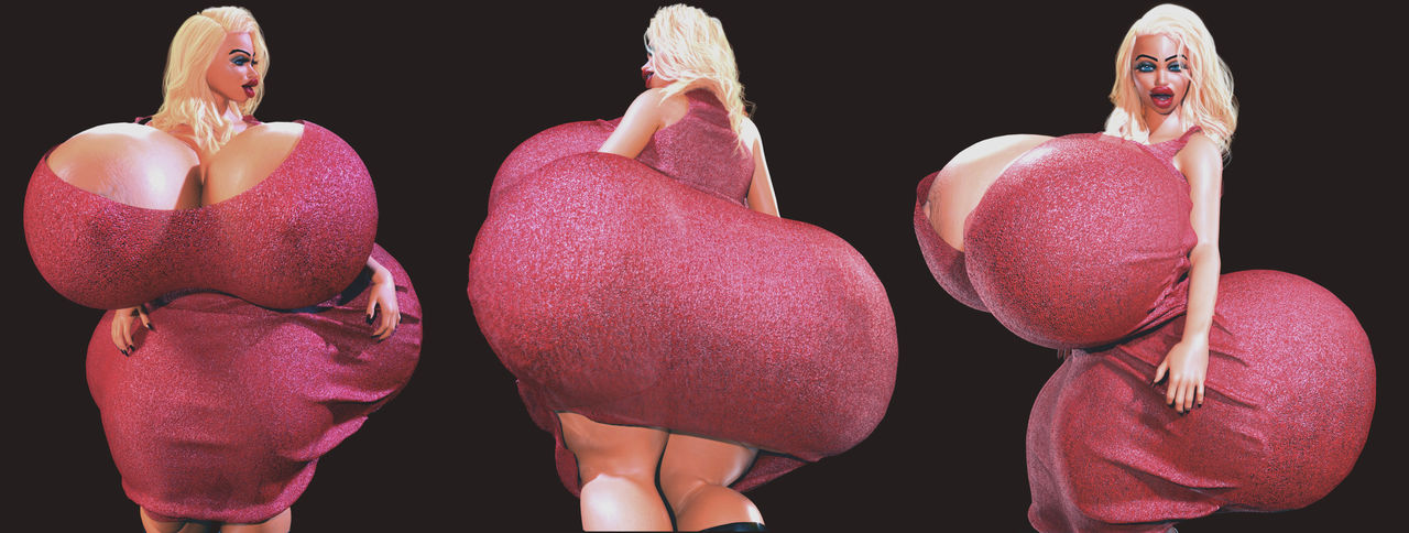 3d, 1girls, bimbo, blonde hair, dress, huge breasts, huge hips, jackd22, large breasts, 