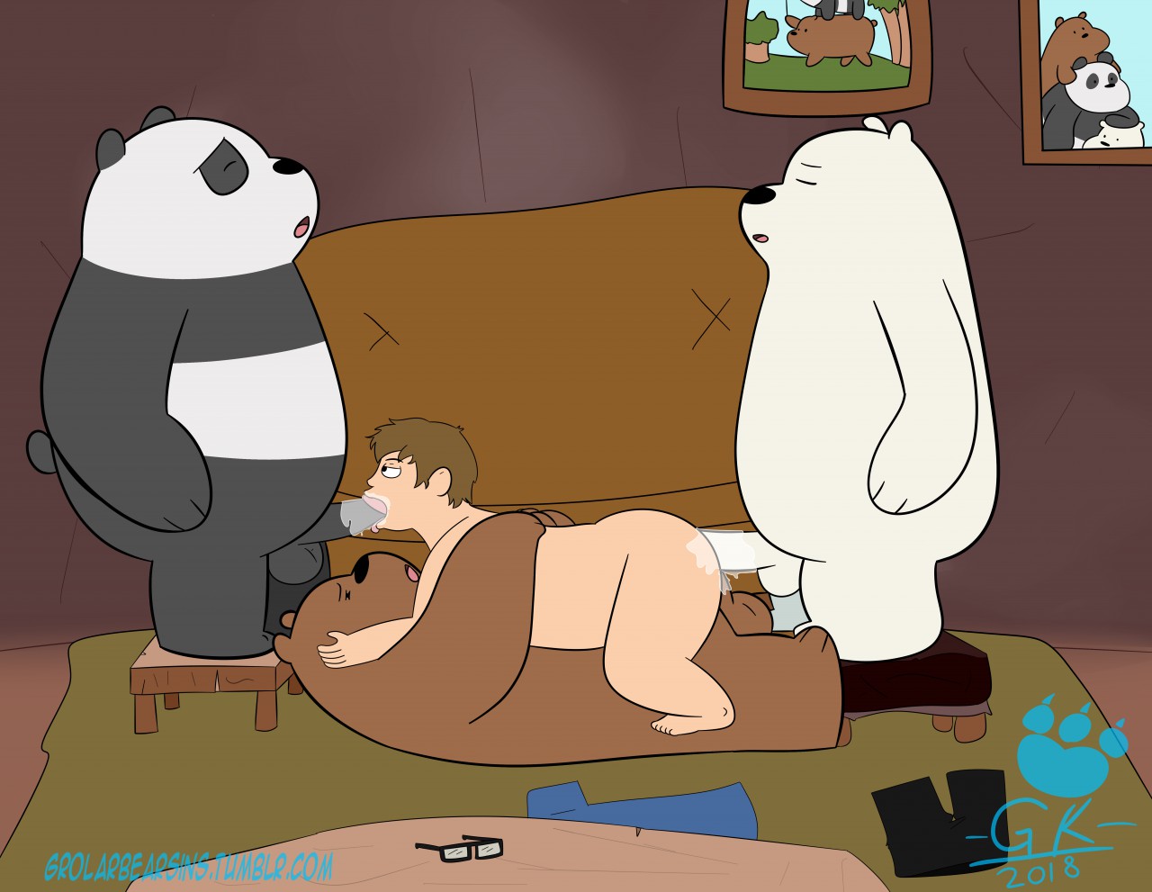 bear, panda (wbb), cartoon network, we bare bears, 2018, from behind (disam...