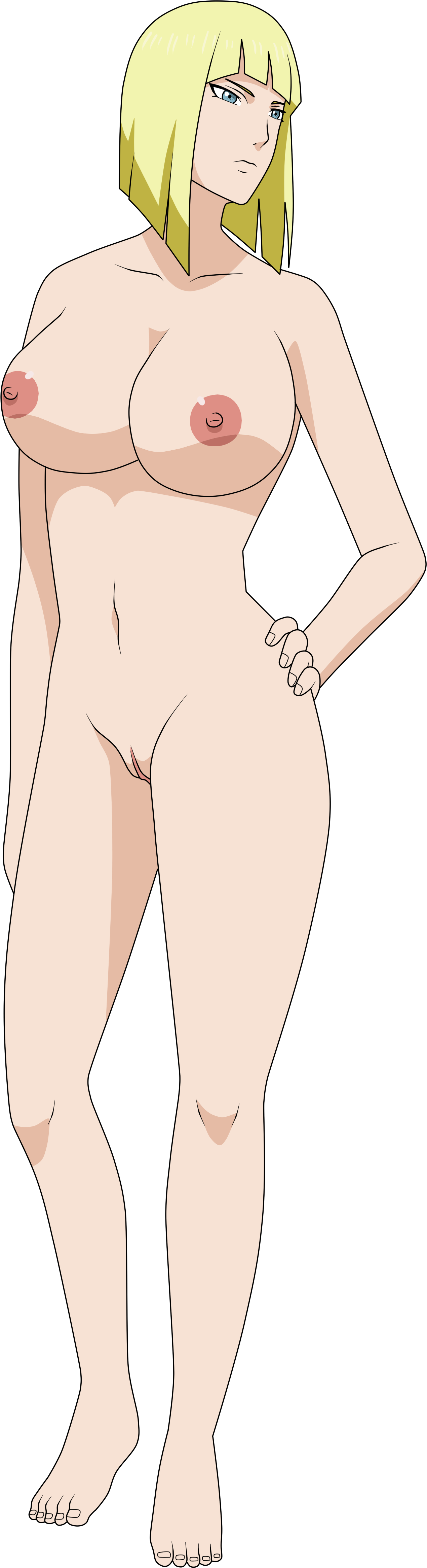 1girls accurate_art_style bangs barefoot big_breasts blonde-haired_female blue_eyes breasts completely_nude erect_nipples feet female full_body hairless_pussy hand_on_hip highres labia lionprideart long_legs looking_to_the_side naruto naruto_(series) naruto_shippuden nipples nude nude_female png pussy render samui solo standing thighs transparent_background transparent_png