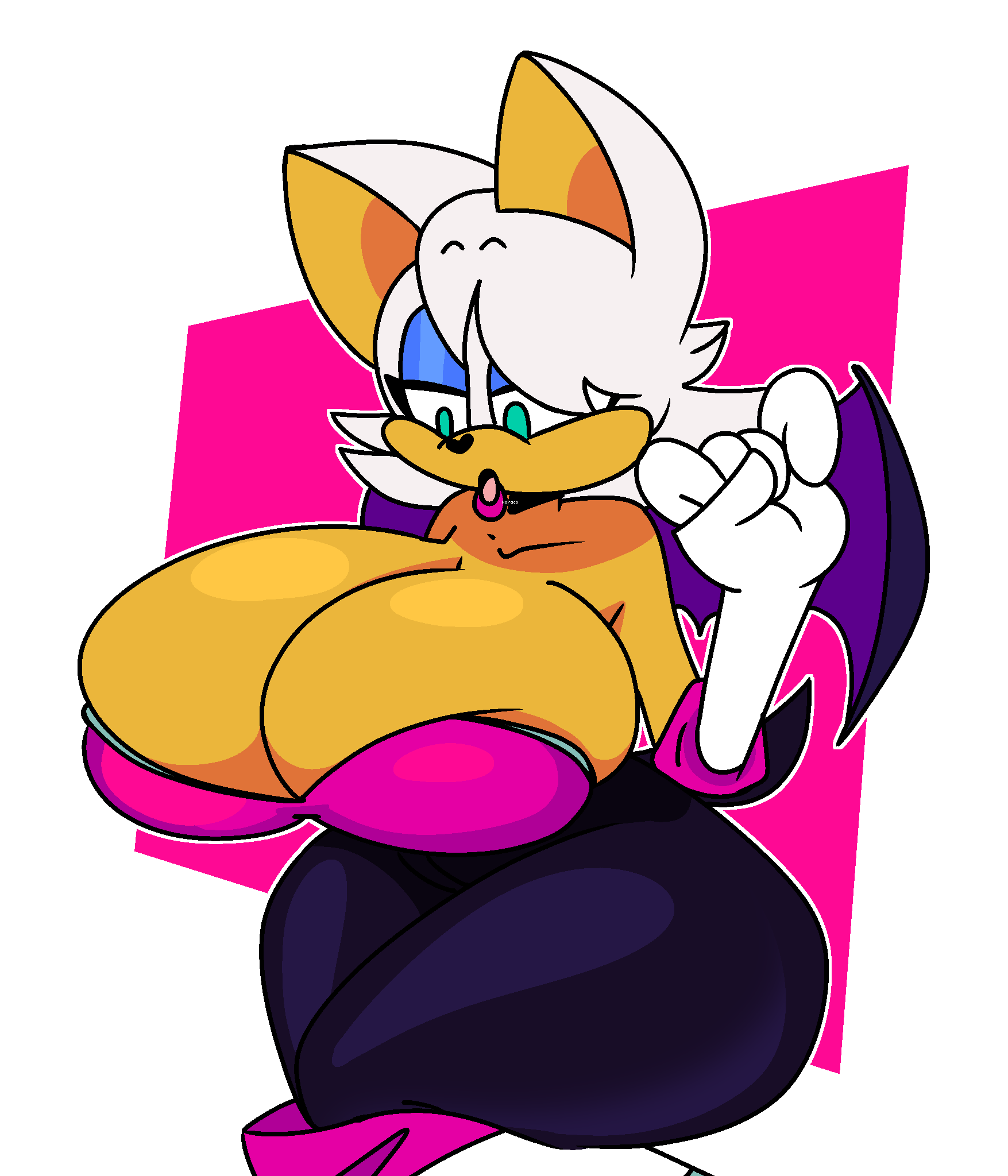 rouge the bat, sonic (series), big breasts, big butt, thehoraco (artist), t...