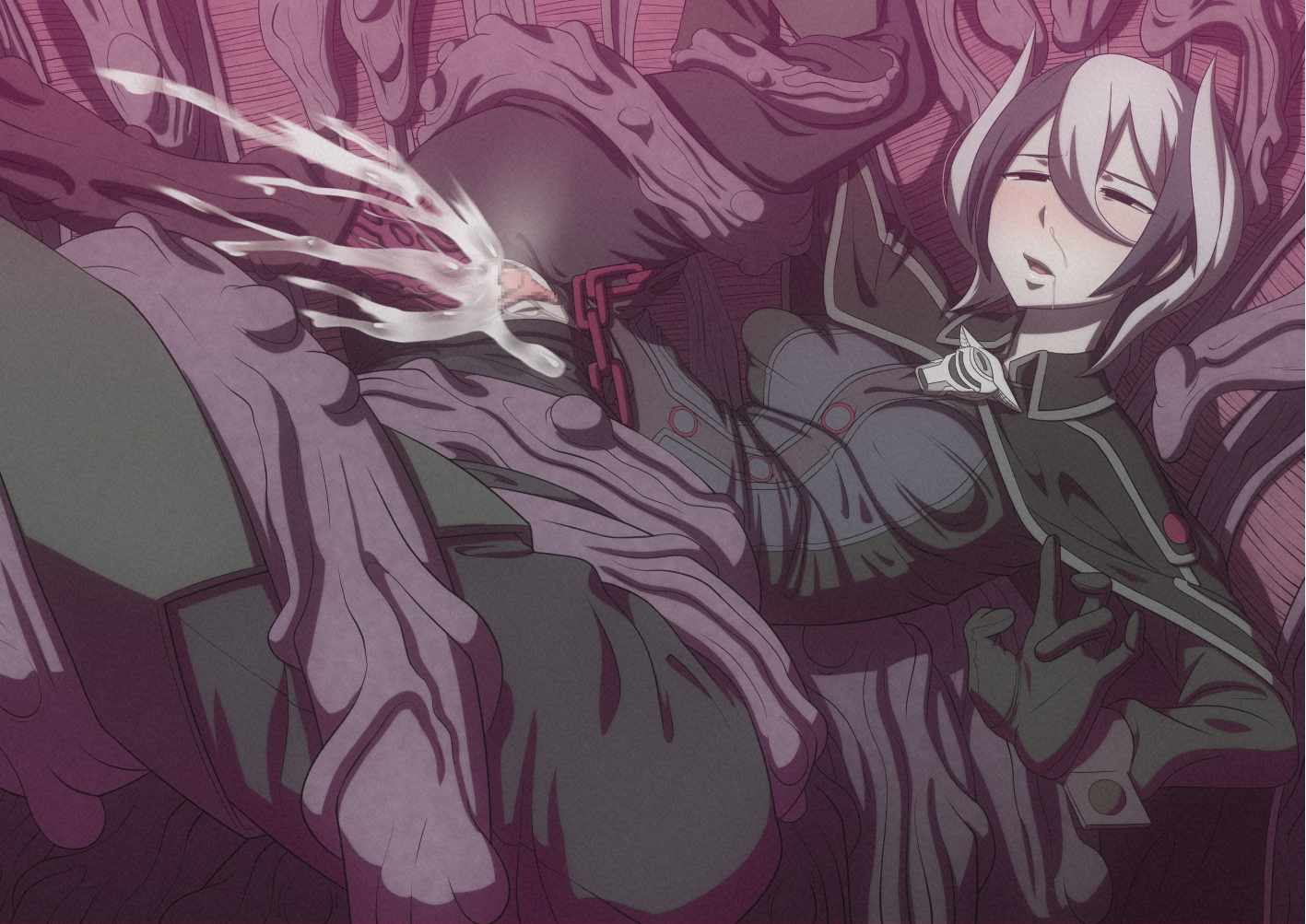 ozen, made in abyss, black hair, blush, bodily fluids, clothing, crotch cut...