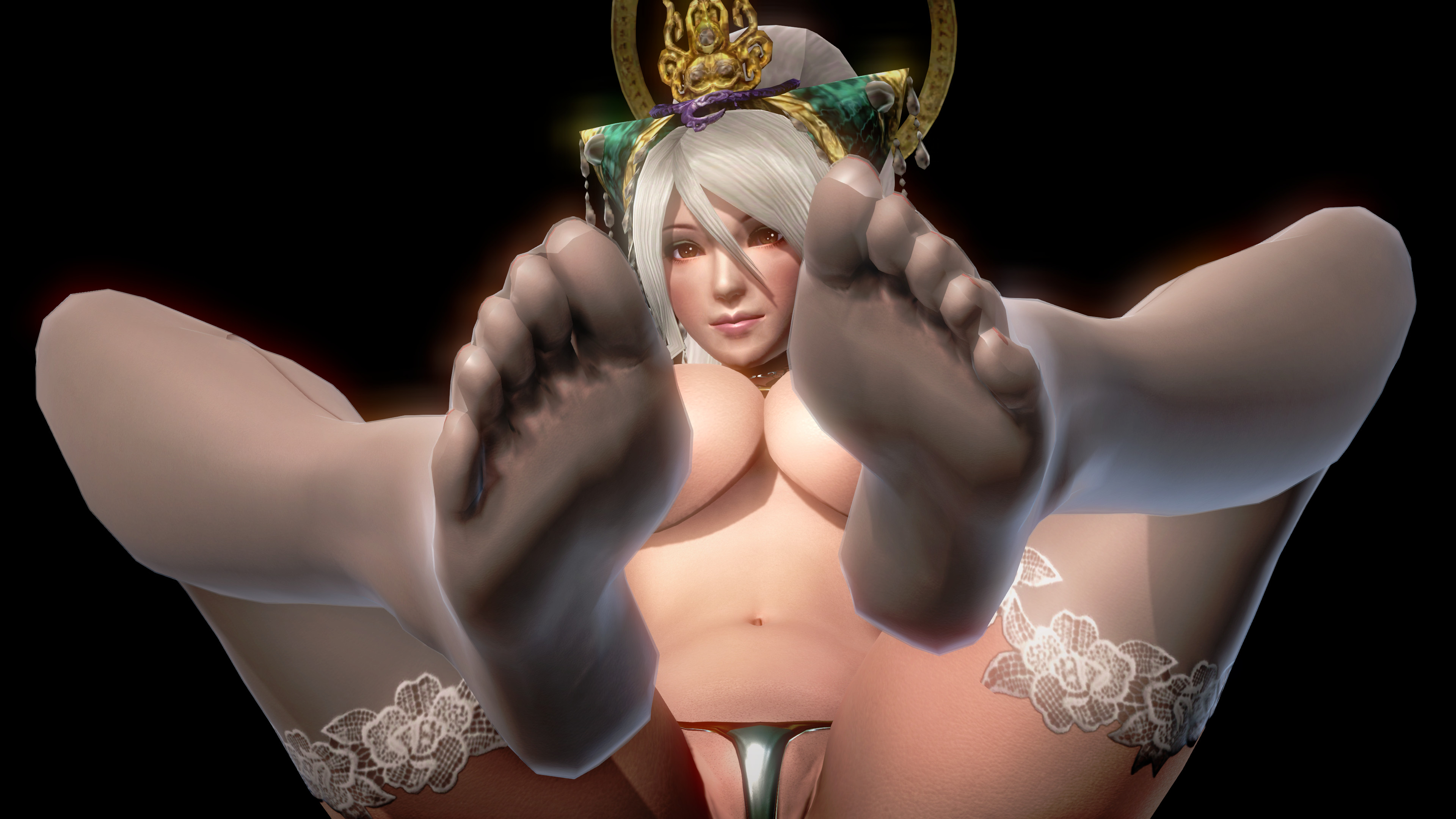 nu wa, warriors orochi, 3d (artwork), big ass, big breasts, blonde hair, gl...