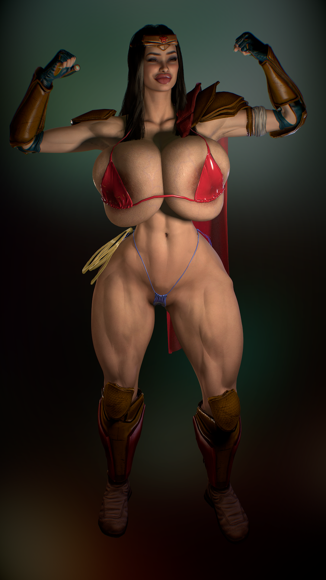 1girls 3d 3d_(artwork) 3d_model abs abstract_background armor athletic athletic_female big_breasts bigger_female bikini bikini_armor bimbo bimbo_body bimbo_lips bimbofied black_hair blush bodybuilder boots breast_squeeze breast_squish breast_veins breasts brown_hair female female_bodybuilder flexing garycamehome gauntlets high_resolution highres hourglass_figure justice_league lasso_of_truth light-skinned_female mature mommy muscular muscular_female phone_wallpaper solo solo_female solo_focus strong_female thick_thighs tiara tight_bra tight_clothing veiny_breasts virt-a-mate virtamate wonder_woman wonder_woman_(series)
