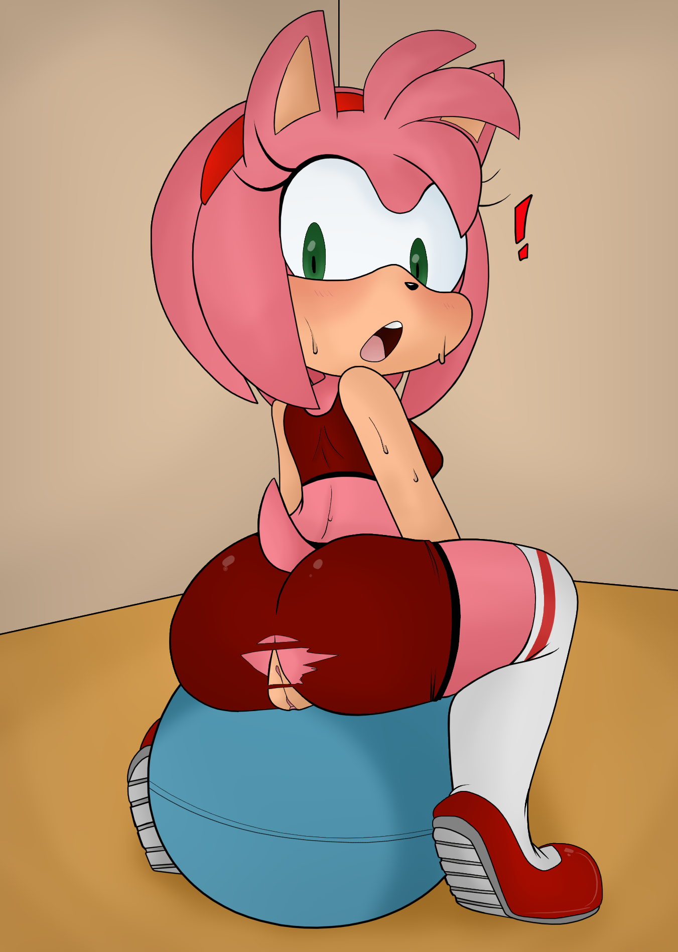amy rose, sonic (series), 2018, colored, hi res, simple background, white b...