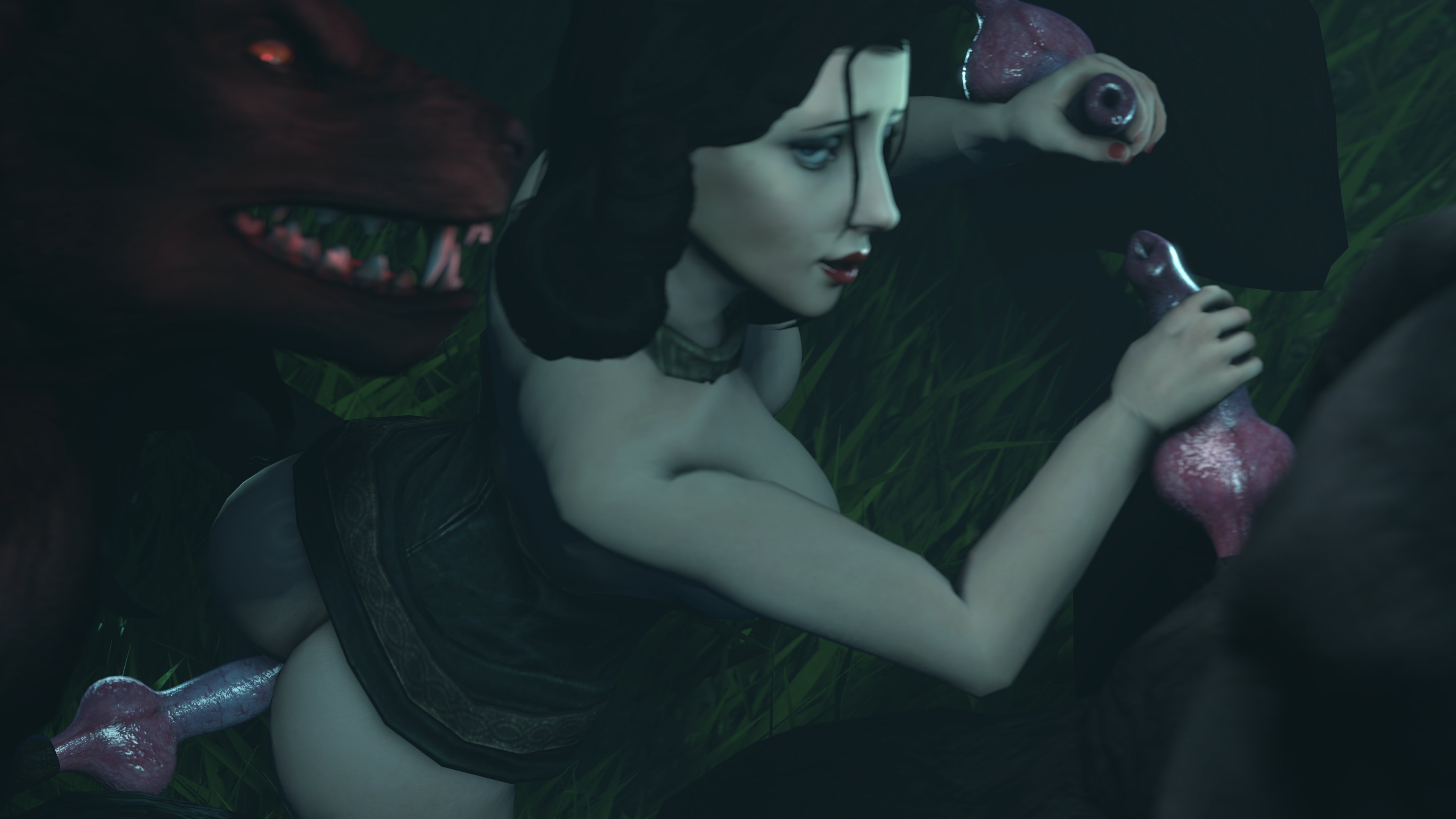 scrappy-coco, elizabeth, anthro, threesome, werewolf, 