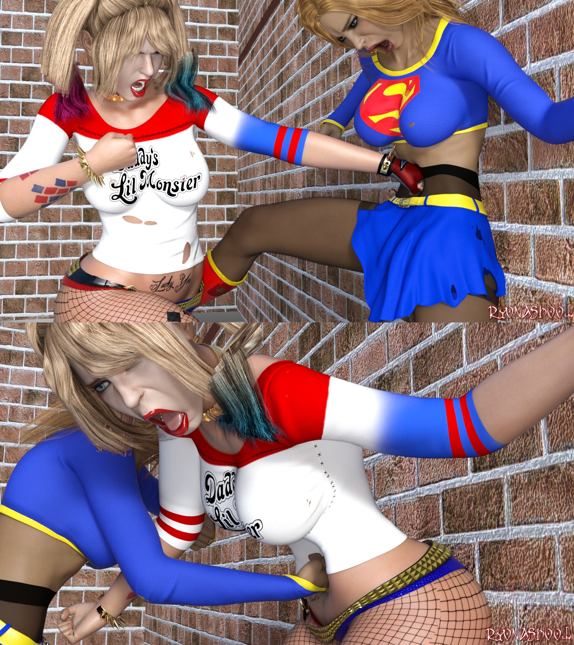 Ryona belly punch