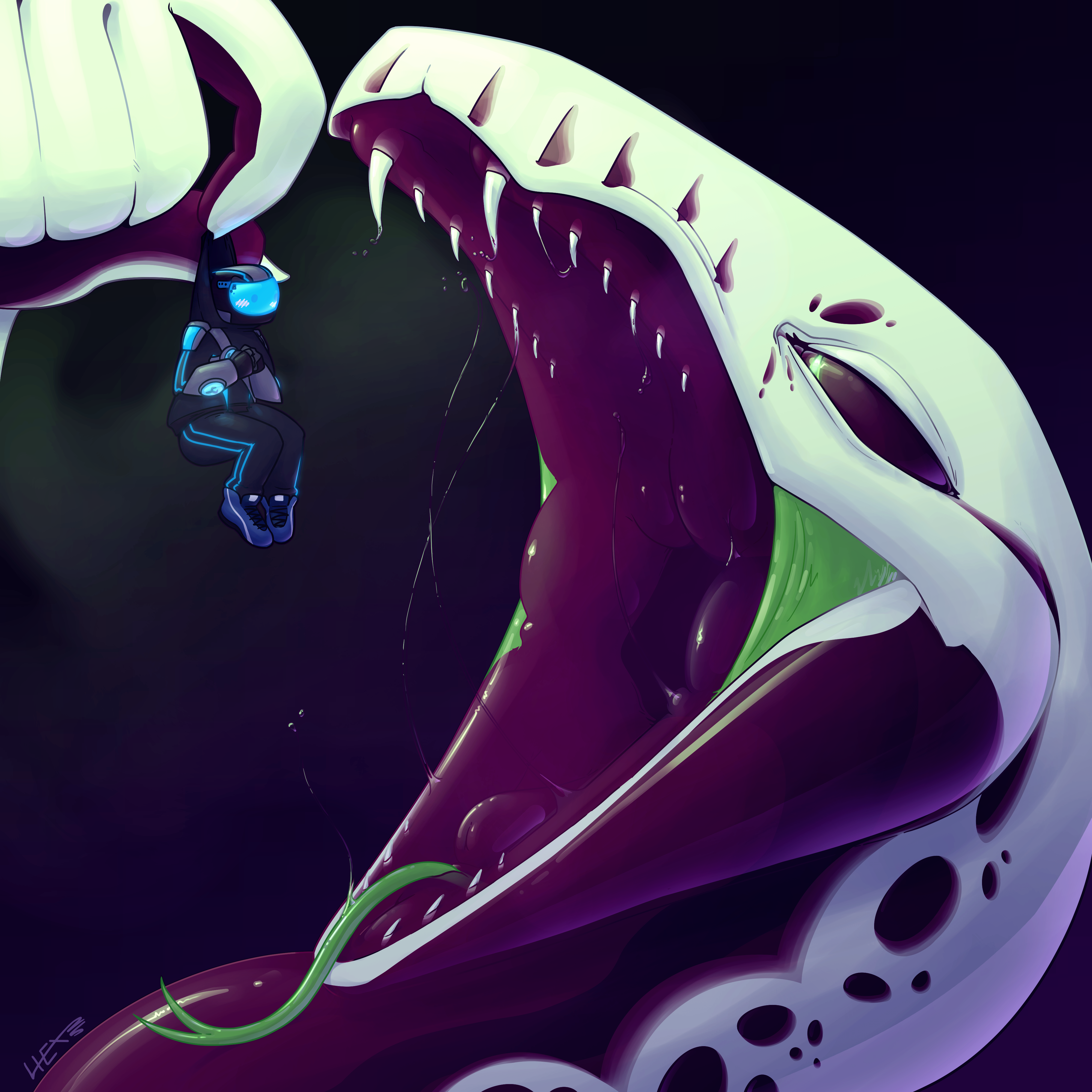 absurd_res anthro blood_python blush blush_lines bodily_fluids breath candy chewis_(scalesack) dangling dessert duo extreme_size_difference fangs food food_creature glowing gummy_(food) gummy_creature gummy_snake headshot_portrait hi_res human imminent_vore living_candy macro macro/micro male male/male mammal micro mouth_shot nervous open_mouth oral_vore portrait python reptile saliva saliva_string scalesack_(hex) scalie size_difference snake snake_vore teeth thunk_(thunkafterhours) tongue tongue_out translucent vore