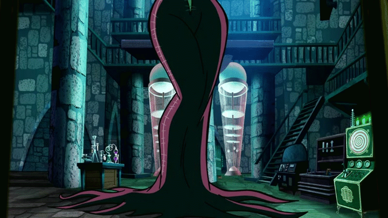 1girls alternate_form animated_gif curvy dress elvira_(cosplay) evil freckles glasses halloween hourglass_figure midriff red_hair scooby-doo_frankencreepy sexy_body thighs velma_dinkley velma_von_dinklestein wide_hips