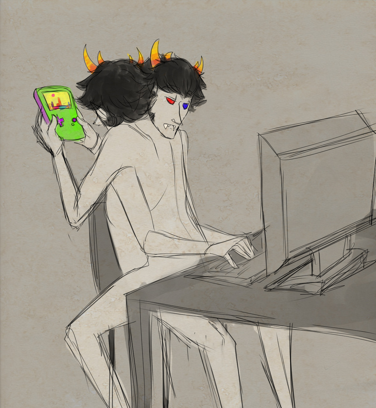 mituna captor, sollux captor, homestuck, tagme, 2boys, gaming, gay, incest,...