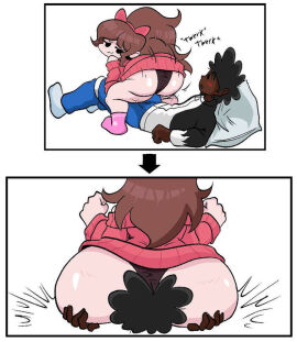 1boy 1girls actually_funny ass ass_shake big_ass big_booty big_butt corey_(jhedgie08) facesitting fan_character female friday_night_funkin friday_night_funkin_soft girlfriend_(friday_night_funkin) male pillow pink_socks socks soft_gf soft_girlfriend twerking twerking_position