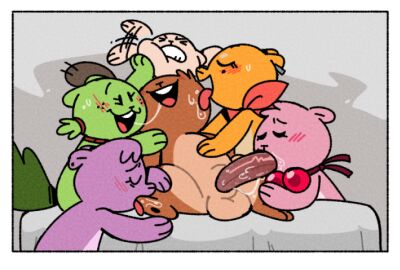 after_kiss age_difference almond_(fullhero) annoyed anthro balls bandana big_penis blush bodily_fluids brown_body cashew_(fullhero) cashew_and_belle chestnut_(fullhero) closed_eyes collar colorful cub ear_piercing ear_ring face_lick feet fellatio female foot_fetish foot_in_mouth foot_play foot_suck fullhero genitals green_body group jewelry kerchief licking lustful_gaze male male/female mammal necklace oral orange_body pecan_(fullhero) penile penis piercing pine-nut_(fullhero) pink_body purple_body pushing ring_piercing rodent rodent_humanoid saliva saliva_string sciurid sex sitting size_difference squirrel sucking sweat toe_claws toe_in_mouth toe_sucking tongue tongue_out tree young young_female younger_female