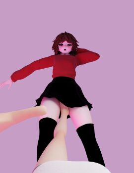 ballbusting balls black_eyeliner black_hair black_lipstick brown_hair bully bullying callie_(splatoon) clothed female femboy femdom grey_eyes original_character penis self_insert skirt squid squid_sisters stomping stomping_on_balls stomping_on_dick sweatshirt tda_(3d_model_style) thigh_highs thighhighs tired_eyes woozy