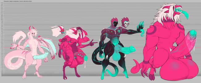 absurd_res anthro arthropod balls big_balls big_penis biped bodily_fluids chart dragon erection genital_fluids genitals height_chart height_comparison hi_res hooves huge_balls huge_cock hyper hyper_balls hyper_genitalia hyper_penis insects leaking_precum long_tongue male membrane_(anatomy) membranous_wings model_sheet mr.pink multicolored_body multiple_poses mythological_creature mythological_scalie mythology nude open_mouth penis pose precum pwink scalie size_chart size_comparison solo standing tail teeth tongue tongue_out unknown_species wings