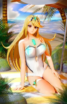 breasts core_crystal female female_only mythra nintendo solo swimsuit tagme tuturoopa xenoblade_(series) xenoblade_chronicles_2