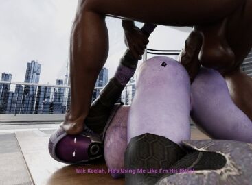 1boy 1girls 3d alien alien_girl anal anal_sex balls big_ass blender breasts bulldog_position dark-skinned_male degradation doggy_style female foot_on_head glowing_eyes head_on_floor hood human human_domination human_on_anthro male maledom masked masked_female mass_effect massive_breasts plvgueart purple_body qos qos_tattoo quarian queen_of_spades semi_nude stomper_doggystyle tali'zorah_nar_rayya wince