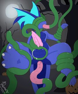 3_toes anal anal_sex animated anthro anus ass balls balls_fondling blue_scales bondage claws cum dengon digital_media_(artwork) dragon erection feet fingers flay leaking_cum male male_only oral oral_penetration original penis restrained scales scalie solo squeezing_balls stomach_bulge tentacle tentacle_sex toes tribal wide_hips wingedwilly