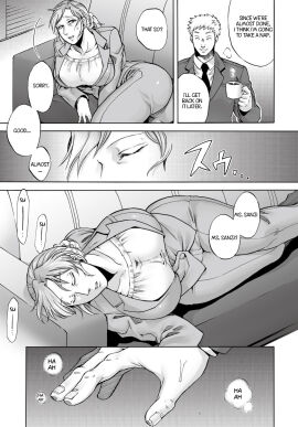 asleep business_attire business_suit business_woman clothed clothed_female clothed_male couch doujinshi falling_asleep female hard_translated imminent_molestation jyoka male office office_lady original ponytail sleeping sleepy tired translated