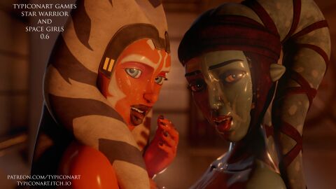 2girls 3d aayla_secura ahsoka_tano airress3d_(3d-modeller) alien alien_girl alien_humanoid blender blue_body blue_skin blurry blurry_background boobjob breasts clone_wars clothing cum cum_on_face female female_only hand_on_waist human_on_humanoid humanoid interspecies licking licking_cum licking_lips licking_own_lips light-skinned_female light_skin multiple_females multiple_girls orange_body orange_skin self_upload smile standing star_wars stockings sweat sweatdrop sweating sweaty tentacle_hair the_clone_wars:_season_seven togruta tongue tongue_out twi'lek typiconart video_games