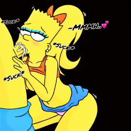 20th_century_fox accurate_art_style after_transformation bart_simpson bimbofication bimbofied blowjob blowjob_face cum_in_mouth fellatio female female_bart genderswap genderswap_(mtf) male milhouse_van_houten miniskirt on_knees penis post-transformation rule_63 skirt_up sucking_penis the_simpsons transformation yellow_body yellow_skin