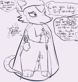 american_opossum anthro blushing_profusely bodily_fluids breath canid canine canis domestic_cat domestic_dog duo exhibitionism facial_piercing felid feline felis female genitals hi_res male mammal marsupial nervous nervous_sweat nose_piercing nose_ring panting penetration piercing public public_sex pussy ring_piercing sex stealth_sex sweat v3nomdr3nch vaginal_penetration virginia_opossum webfishing x-ray_view