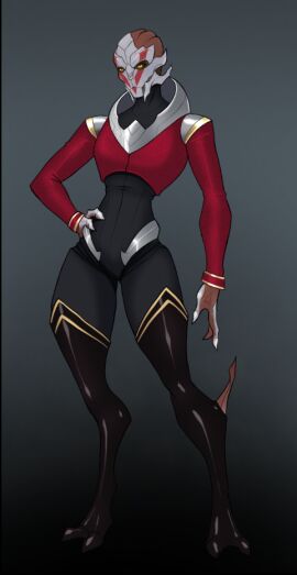 1girls alien alien_girl female female_turian image_set latex_stockings mass_effect spacemaxmarine turian