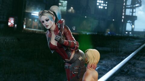 2girls 3d batman_(series) completely_naked completely_nude corrycr dc dc_comics fart fart_fetish fart_torture farting_in_face female fortnite fortnite:_battle_royale gwen_stacy harley_quinn harley_quinn_(injustice) injustice_2 marvel marvel_comics nude nude_female spider-gwen spider-gwen_(fortnite) spider-man:_into_the_spider-verse