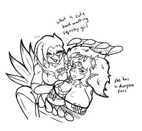 anthro beak bird breast_grab breast_squeeze breasts breasts_bigger_than_head breasts_out cybernetic_arm cybernetic_leg cybernetic_limb cyborg edi_fraulinin female female_focus female_only latex_leotard leotard lesbian lesbians mimic mimic_chest owl scantily_clad scrap-paper yuri