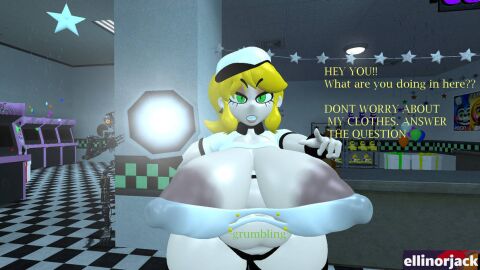 3d breasts ellinorjack_(artist) female five_nights_at_freddy's huge_breasts hyper hyper_breasts hyper_nipples mishuyuu mishuyuu_(modeler) mrweirdworkz obese self_upload the_mimic_(fnaf) vanessa_(fnaf) vanessa_(mishuyuu) weirderworkz