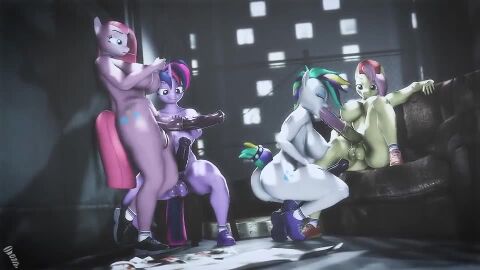 anal anal_sex animal_genitalia animal_penis anthro anthro_on_anthro anthro_penetrated anthro_penetrating anthro_penetrating_anthro equid equine fluttershy_(mlp) friendship_is_magic hasbro my_little_pony mythology pinkamena_(mlp) pinkie_pie_(mlp) raripunk rarity_(eg) screwingwithsfm sound sound_warning tagme twilight_sparkle_(mlp) video