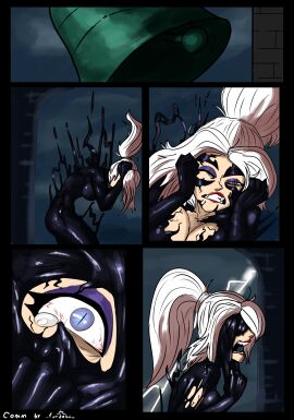 black_cat_(marvel) black_cat_(symbiote_queen) black_cat_(web_of_shadows) corrupted corruption felicia_hardy female furanshi living_clothes marvel marvel_comics parody slit_pupils spider-man:_web_of_shadows spider-man_(series) symbiote taking_over